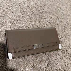 Tory Burch Leather Wallet with Silver Accents